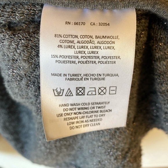 *SOLD* Anthropologie Saturday Sunday Gray Metallic Oversized Cardigan Size XS/S - Picture 7 of 8